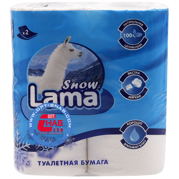 Бумага лама. Туалетная бумага лама. Туалетная бумага 3-х слойная "Snow Lama Delux", Экстра мягкая, 17,5 м.